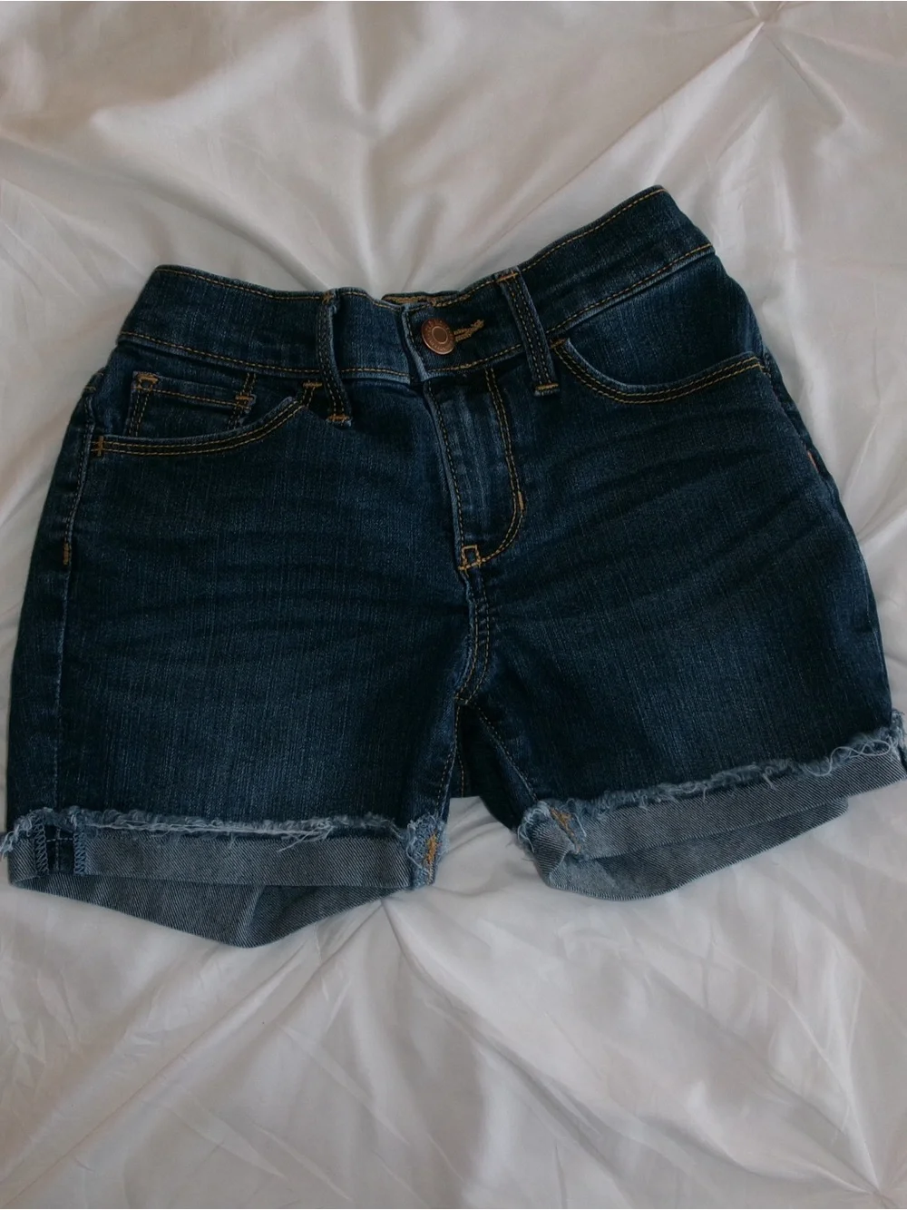 Old Navy Dark Blue Denim Shorts with Contrast Stitching
